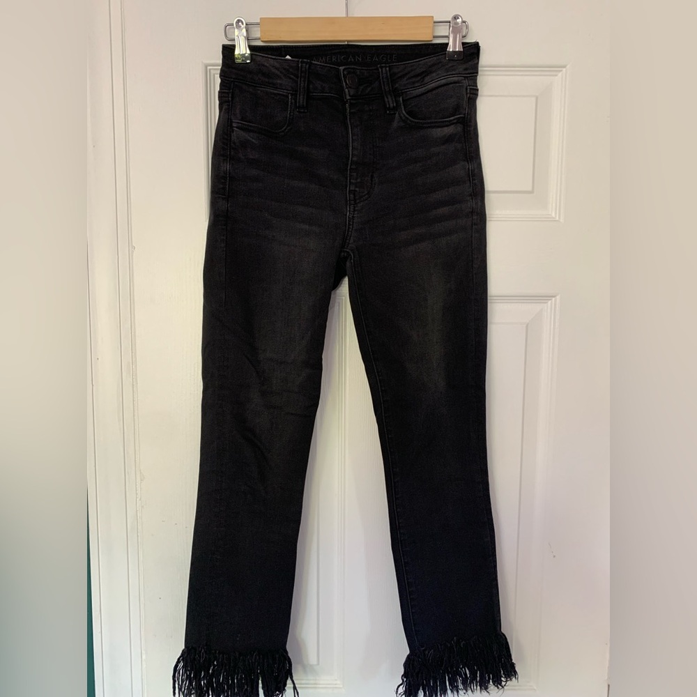 American Eagle NE(X)T Stretch frayed hem denim-size 6